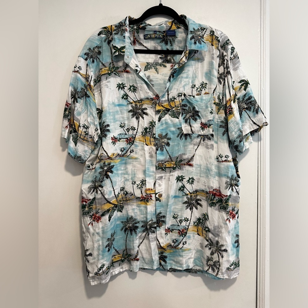 Vintage 90s Campia Moda Hawaiian Shirt Size Mens 2 XL Floral Short Sleeve Button